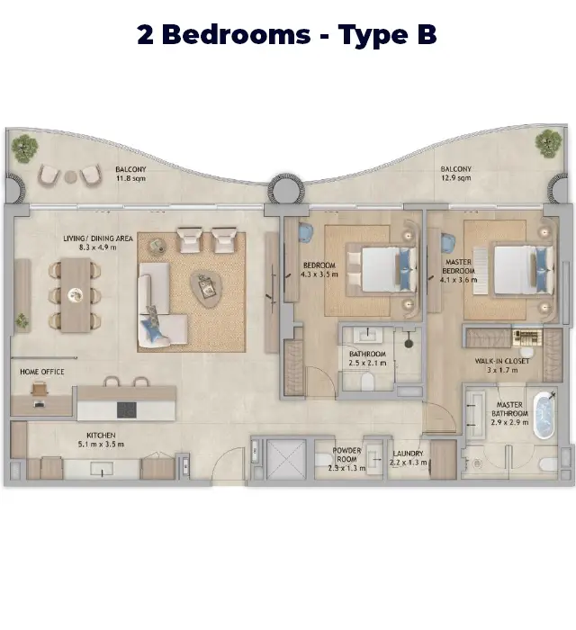 2 BR - Type A
